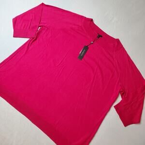 Talbots Women's Size 3X NWT 3/4 Sleeve Light Knit Sweater Magenta Pink
